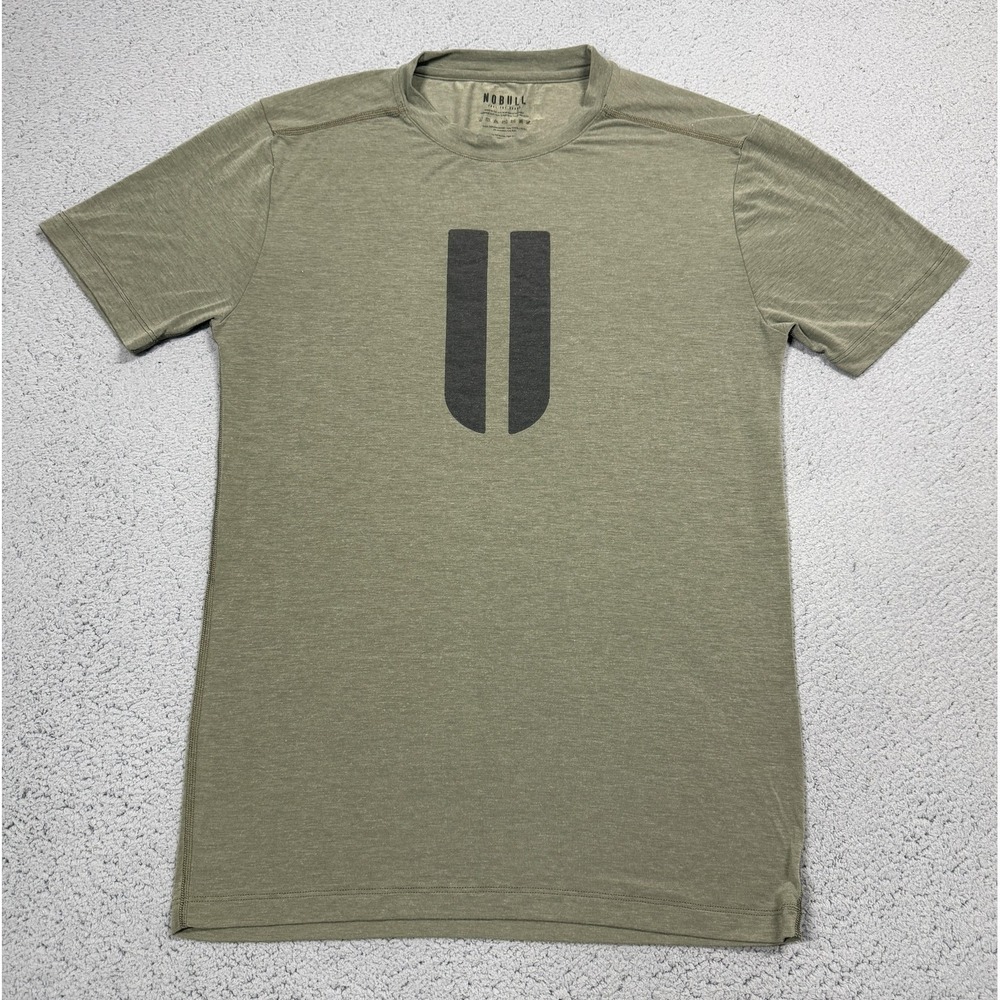 NOBULL Shirt Mens Small Green Short Sleeve Crewneck Athletic Performance Top